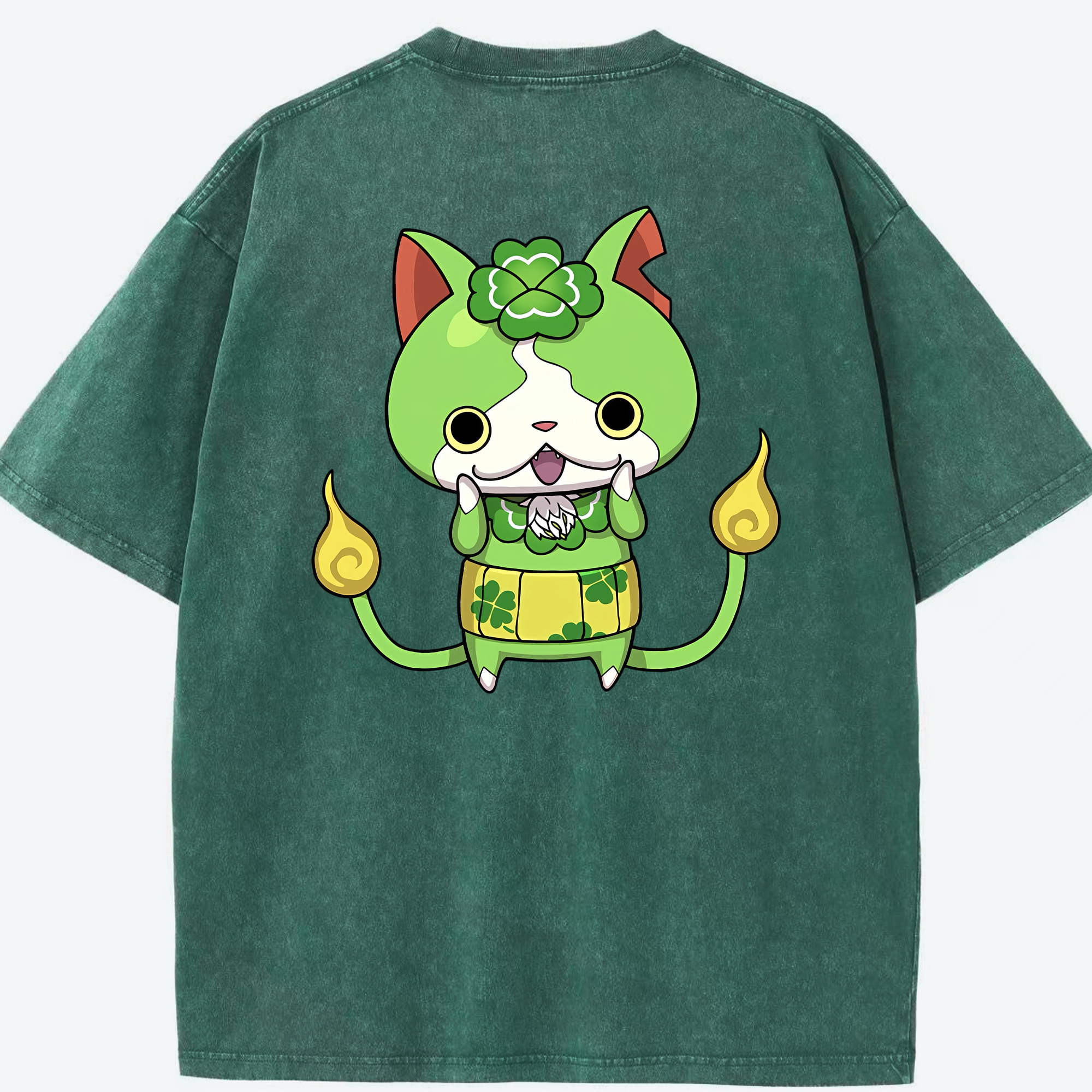 妖怪ウォッチ Yo-kai Watch 綿100% ヴィンテージ風 半袖Tシャツ（背面プリント）